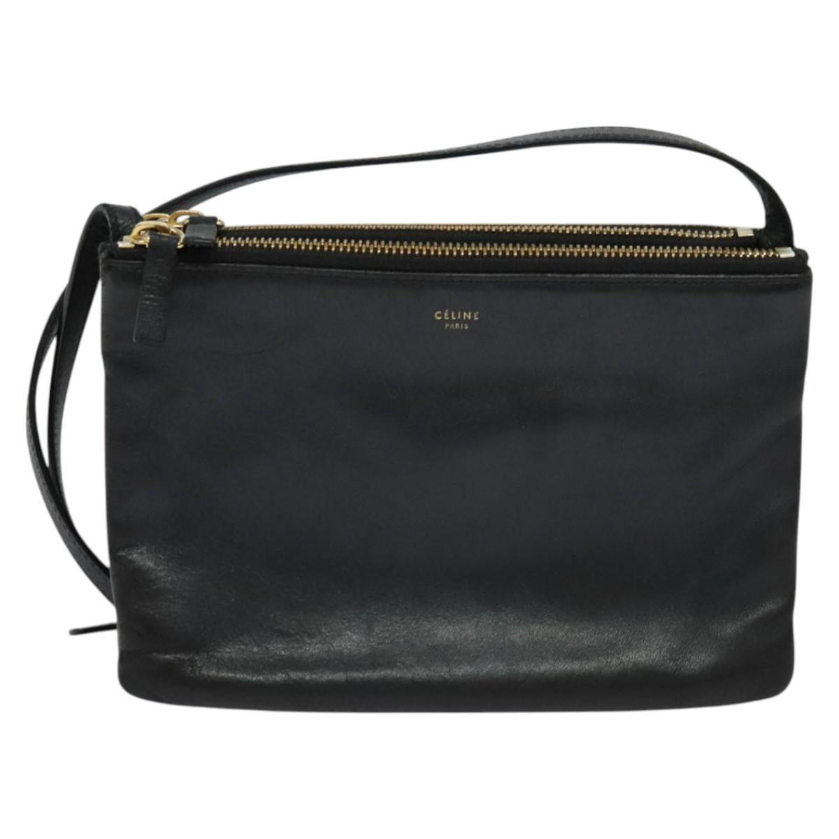 Céline Trio, Black, Leather, shoulder