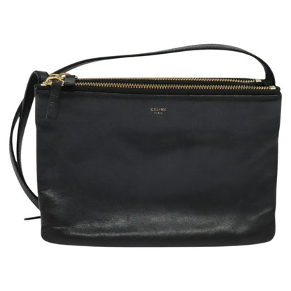 Céline Trio, Black, Leather, shoulder