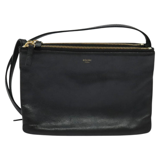 Céline Trio, Black, Leather, shoulder