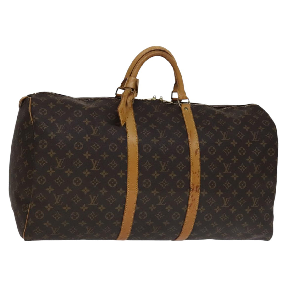 Louis Vuitton Keepall 60, Brown, Canvas, travel