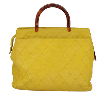 Chanel Cabas, Yellow, Leather, handbag