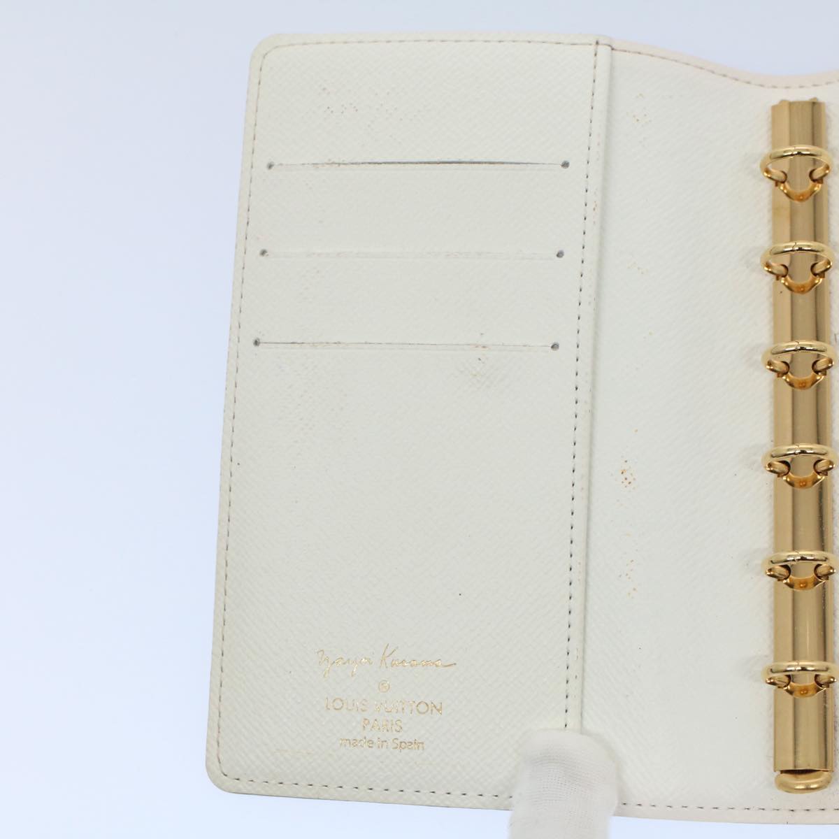 Louis Vuitton Agenda cover, White, Canvas, wallet