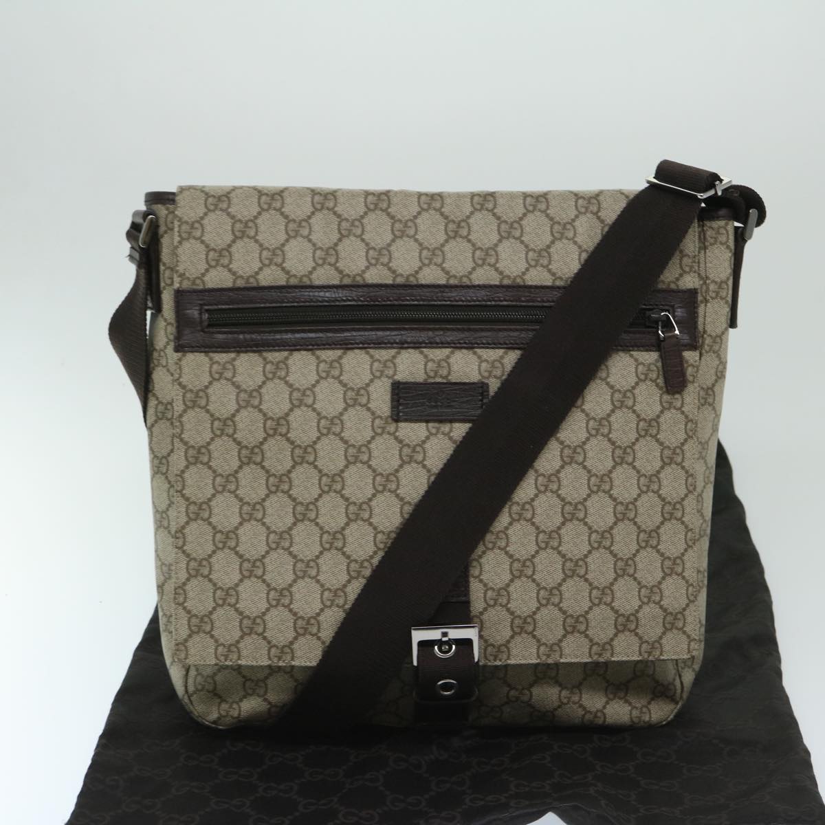 Gucci GG Supreme, Beige, Canvas, shoulder