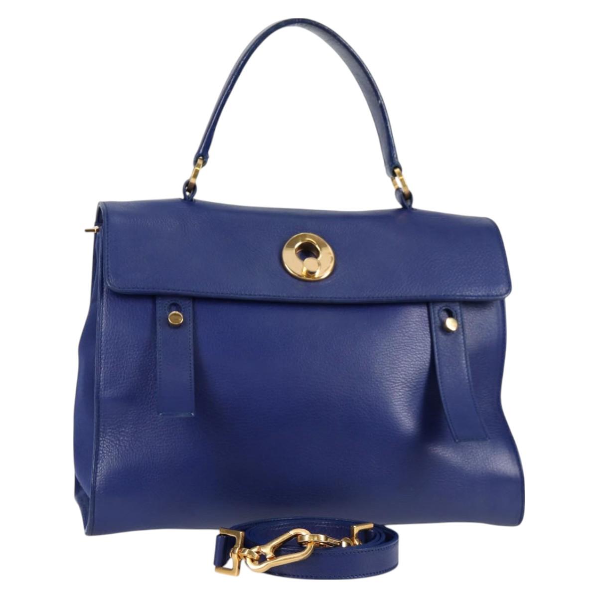 Yves Saint Laurent Muse Two, Blue, Leather, shoulder