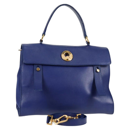 Yves Saint Laurent Muse Two, Blue, Leather, shoulder