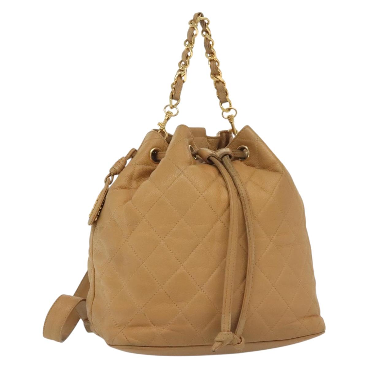 Chanel Vintage, Yellow, Leather, backpack