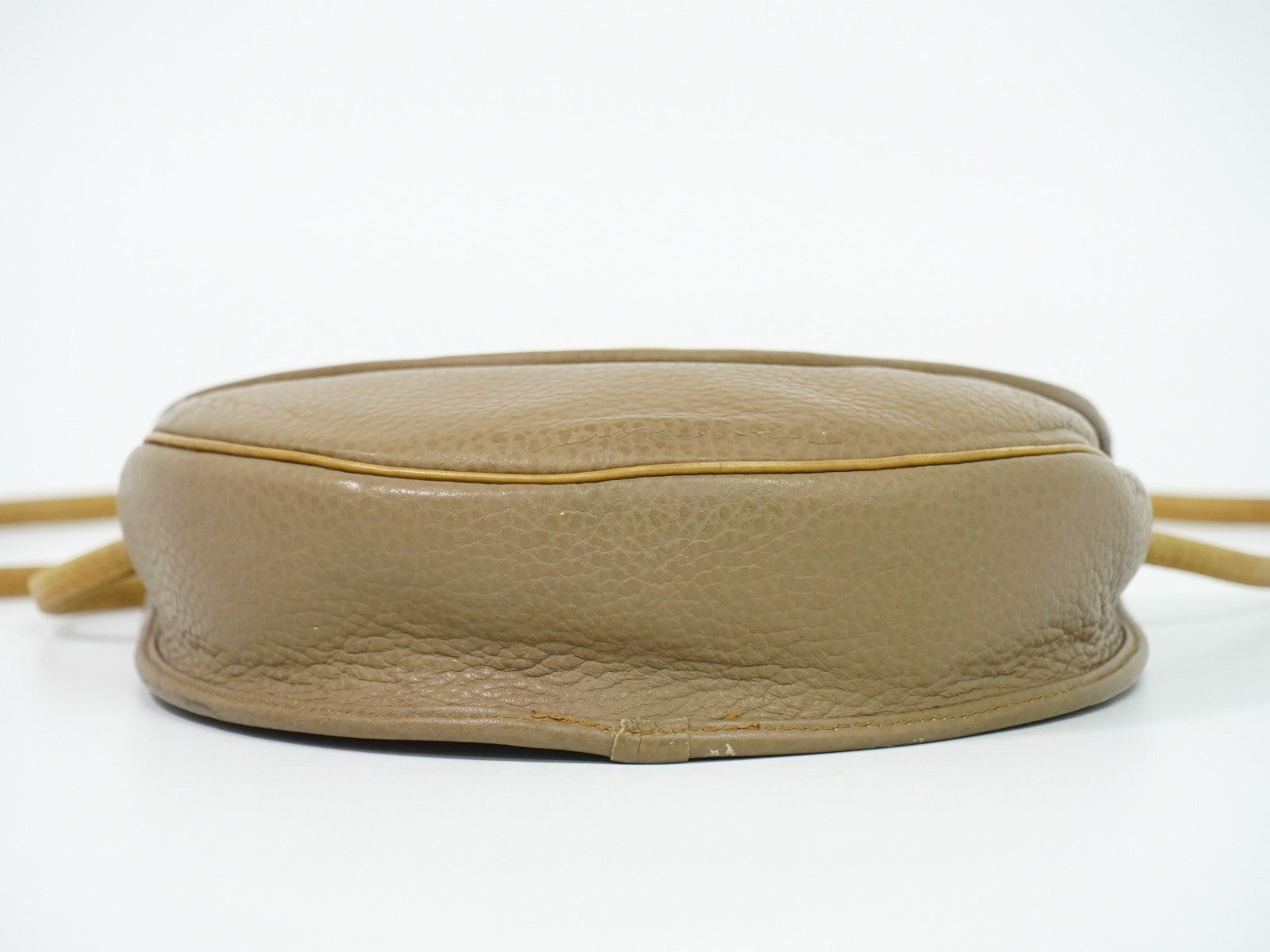 Christian Dior Vintage CD Flap Leather, Beige, Leather, Shoulder Bag