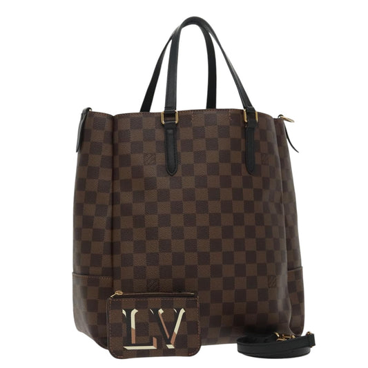 Louis Vuitton BELMONT, Brown, Canvas, tote