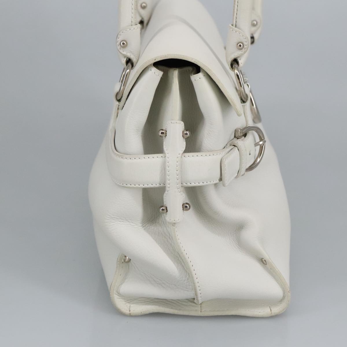 Salvatore Ferragamo, White, Leather, shoulder