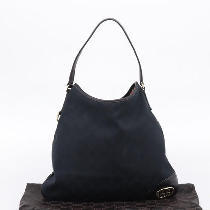 Gucci New Britt Hobo GG Canvas, Black, Canvas, Shoulder Bag