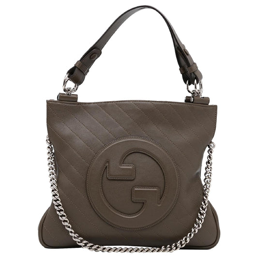Gucci Blondie NM Tote Diagonal Quilted Leather, BROWN, LEATHER, Tote bag