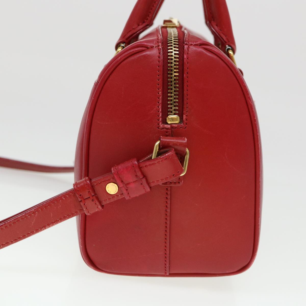 Yves Saint Laurent Duffle, Red, Leather, handbag