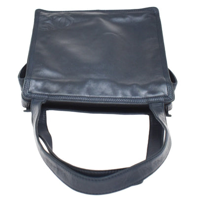 Loewe Vintage Anagram Zip Leather, Navy, Leather, Crossbody Bag