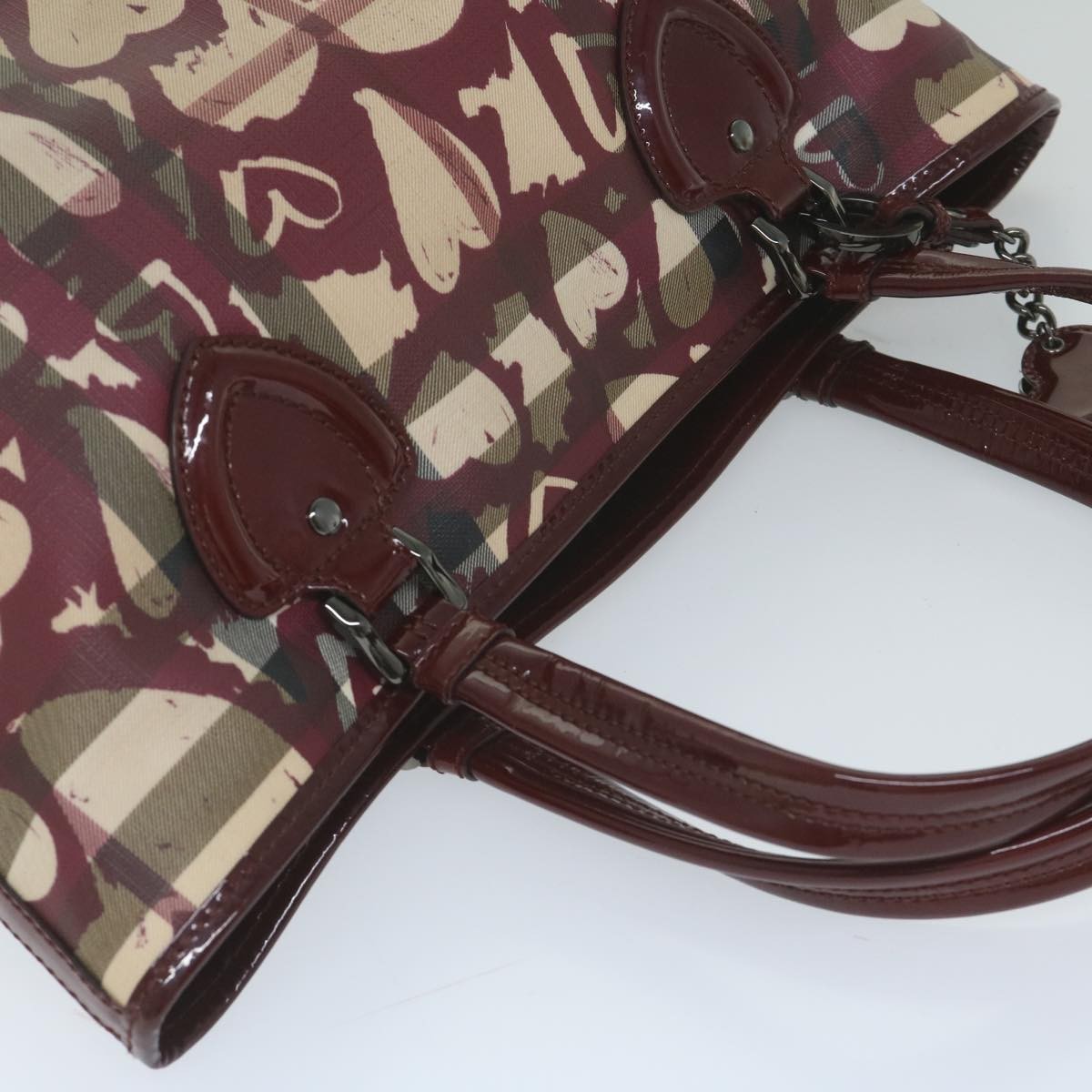 Burberry Open Nova Check Heart Coated Canvas, Multicolour, Canvas, Tote Bag