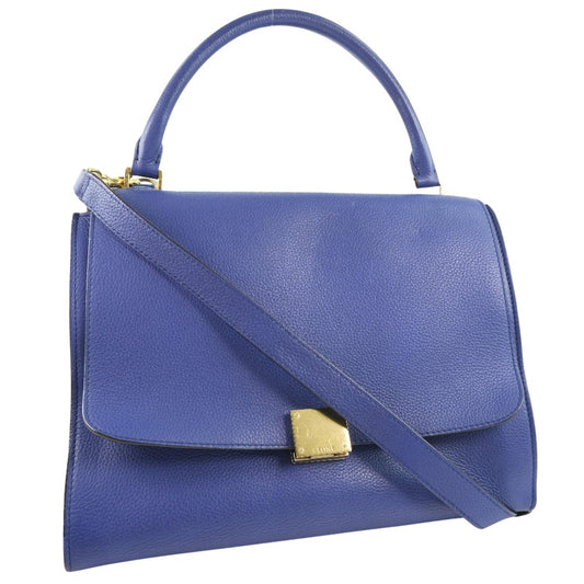 Céline Trapèze, Blue, Leather, handbag