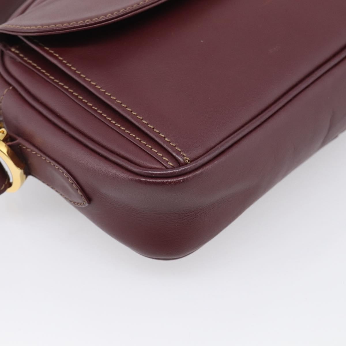 Cartier Must de Cartier Leather, Burgundy, Leather, Shoulder Bag