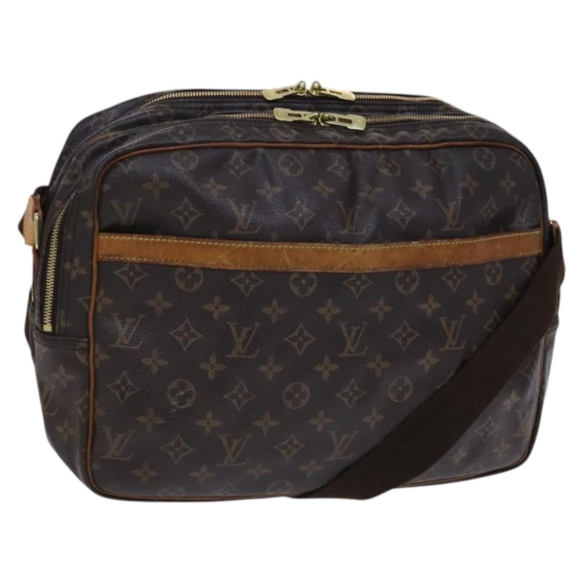 Louis Vuitton Reporter, Brown, Canvas, shoulder