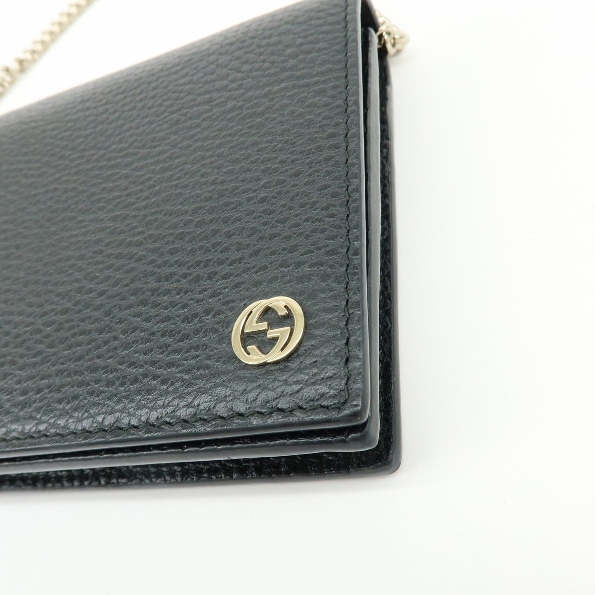 Gucci Betty Chain Wallet (Outlet) Leather, Black, Leather, Crossbody Bag