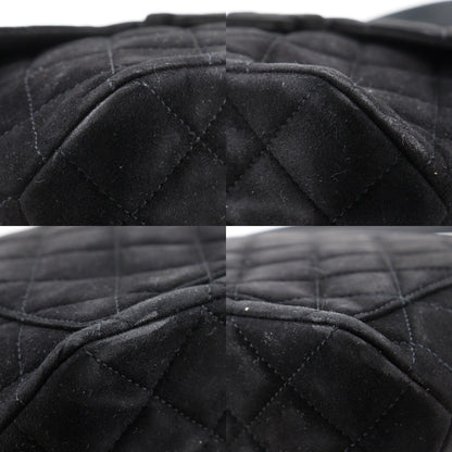Chanel Vintage Flap Quilted Suede, Black, Suede, Shoulder Bag