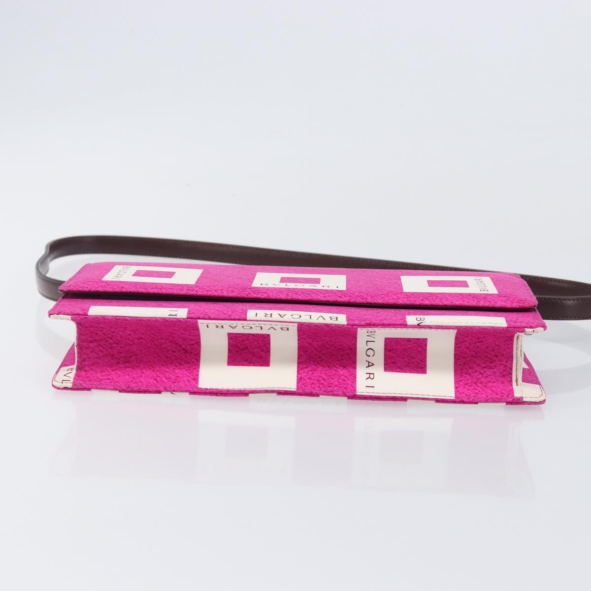 Bvlgari Clutch Canvas and Leather, Pink, Canvas, Clutch