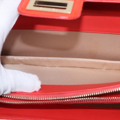 Chanel Chain Flap Shoulder Bag Leather, ORANGE, PATENT_LEATHER, Shoulder bag