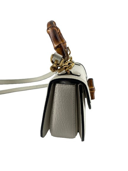 Gucci Bamboo 1947 Top Handle Bag Jumbo GG Canvas, WHITE, CANVAS, Handbag