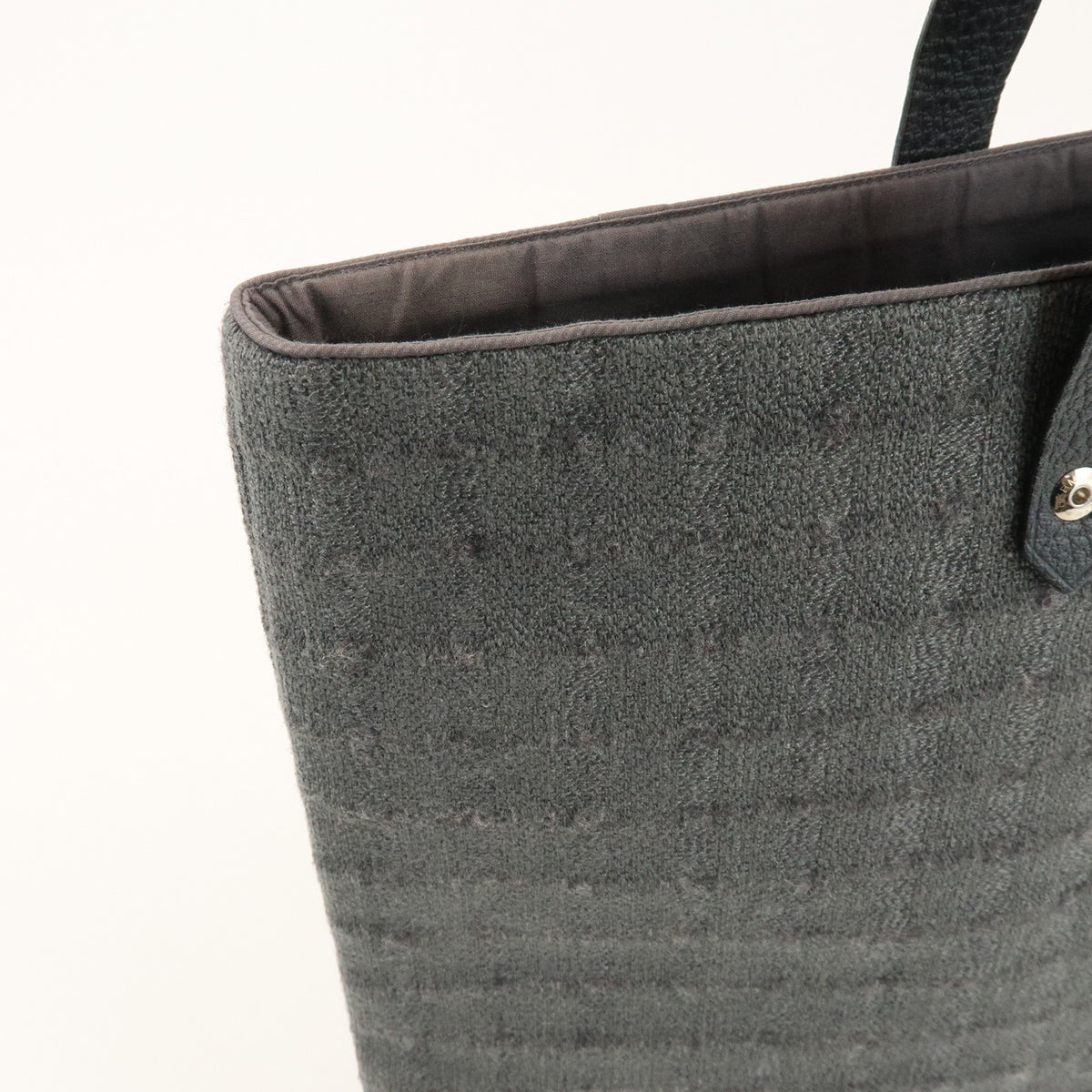 Hermes Ahmedabad Woven Leather and Canvas, Gray, Canvas, Tote Bag