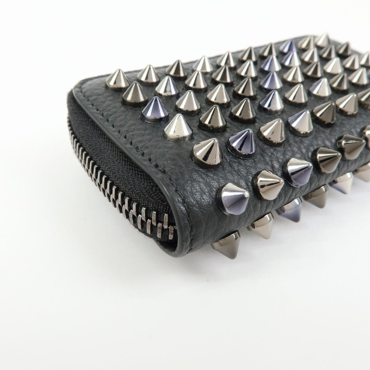 Christian Louboutin Panettone Coin Purse Spiked Leather, Black, Leather, Wallet