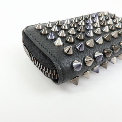 Christian Louboutin Panettone Coin Purse Spiked Leather, Black, Leather, Wallet