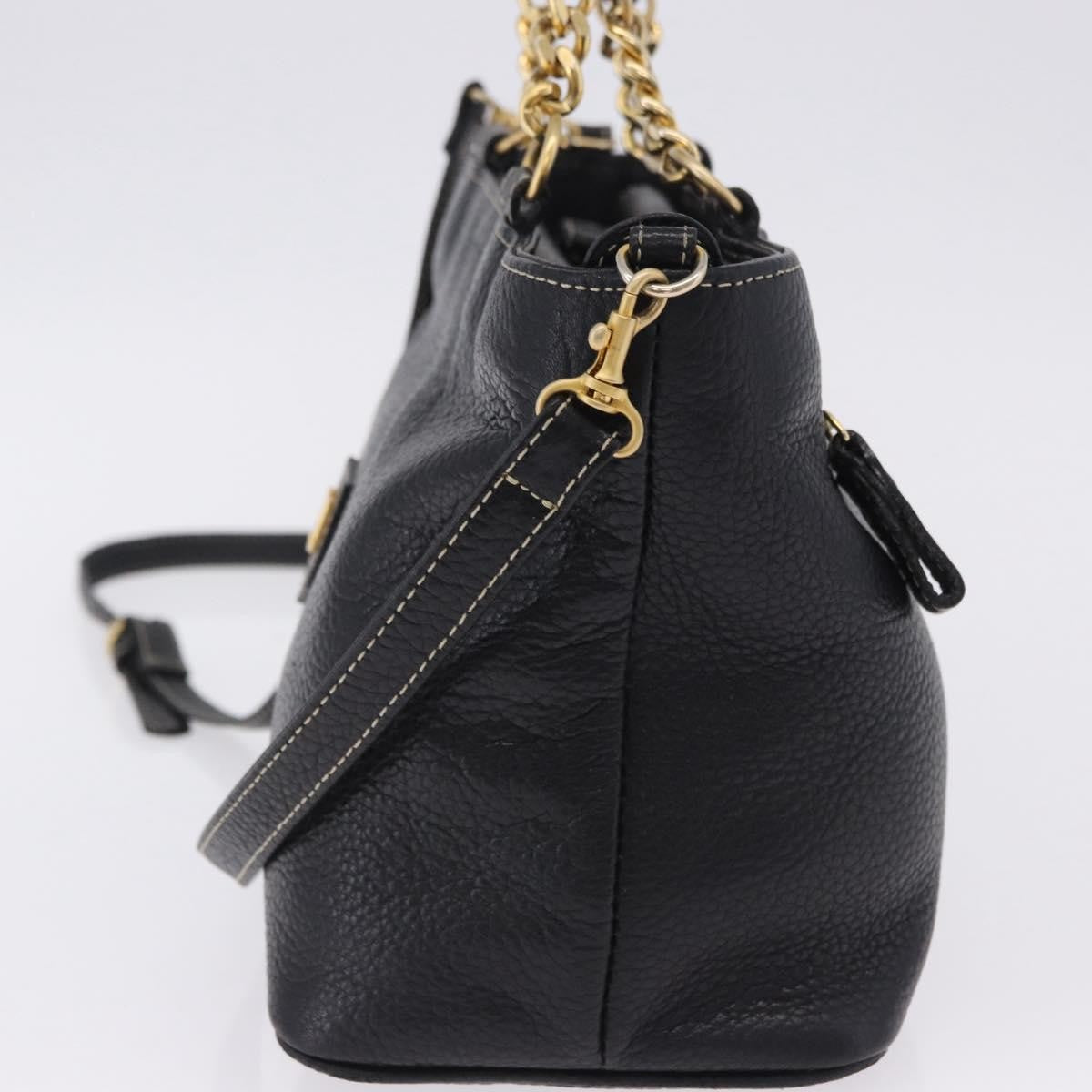 Bally Vintage Leather, Black, Leather, Tote Bag
