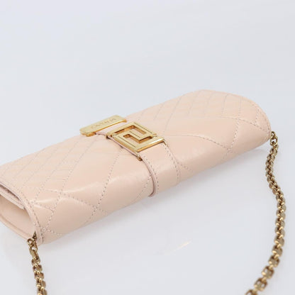 Versace Greca Goddess Convertible Clutch Leather, Pink, Leather, Shoulder Bag