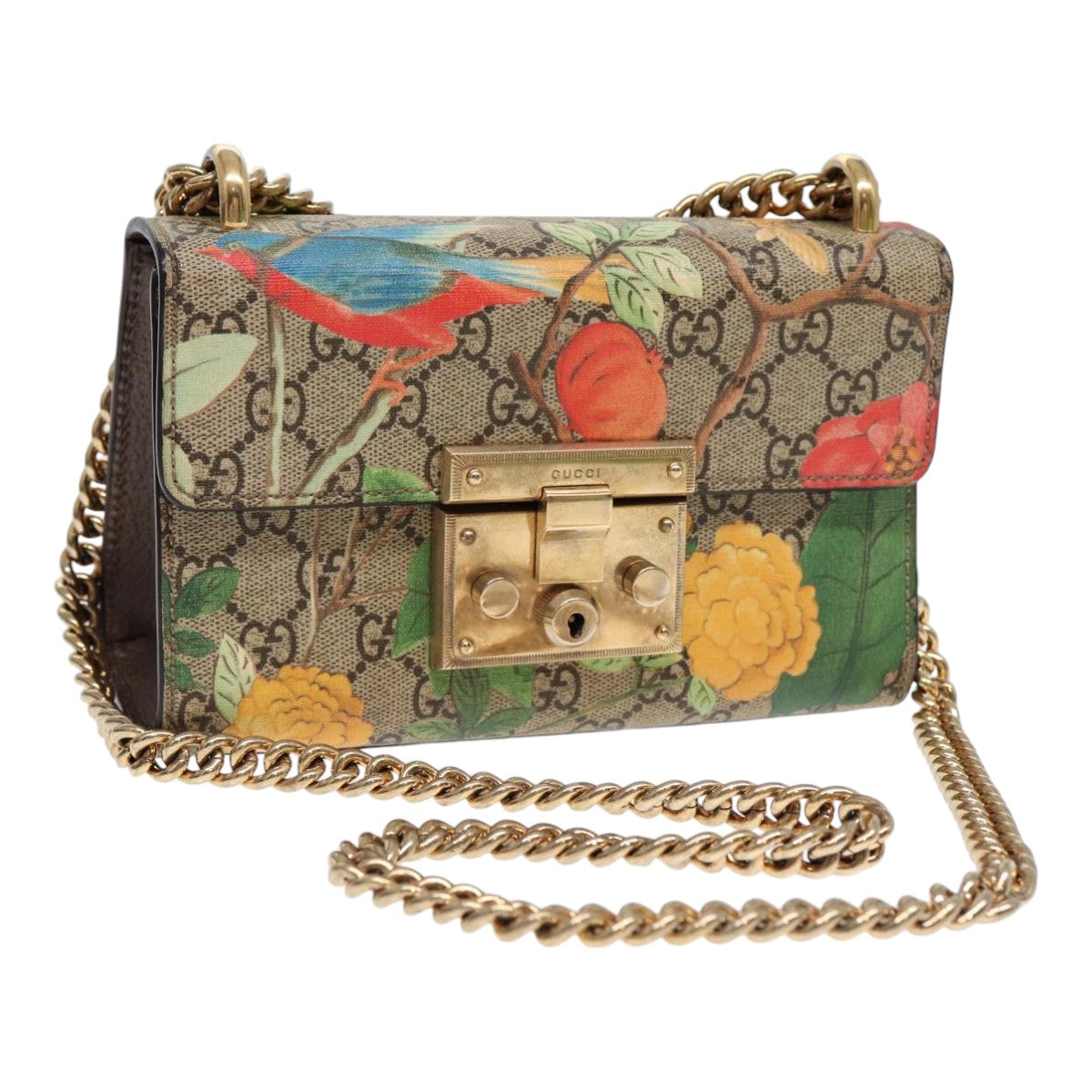 Gucci Padlock, Beige, Canvas, shoulder