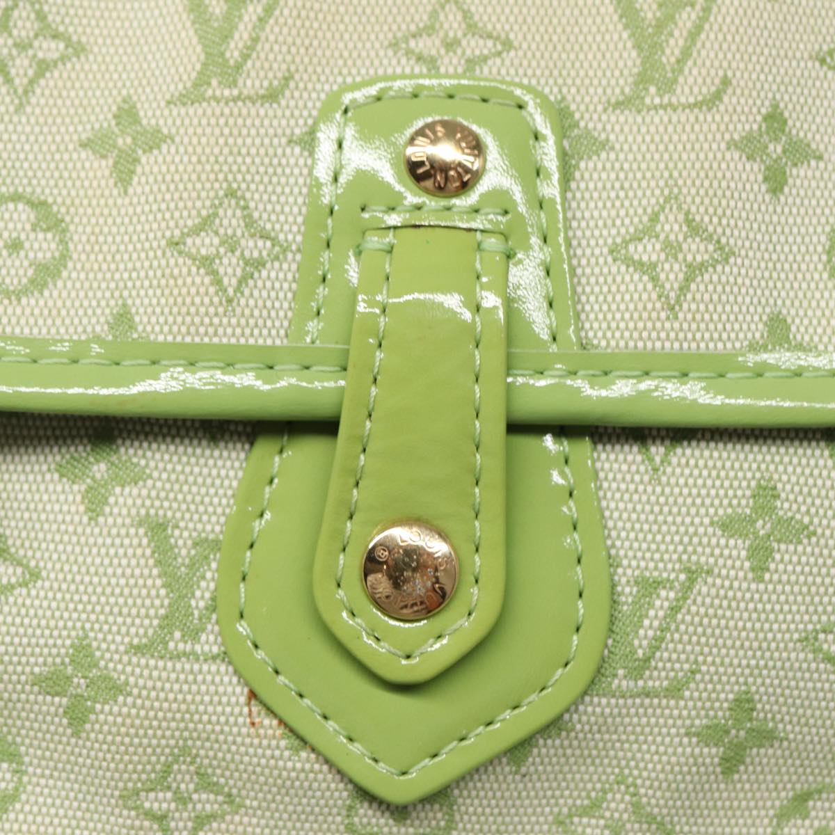 Louis Vuitton Marie, Green, Canvas, clutch