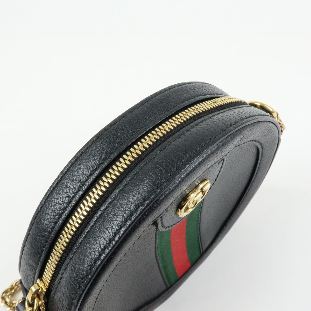 Gucci Ophidia Round Leather, Black, Leather, Shoulder Bag