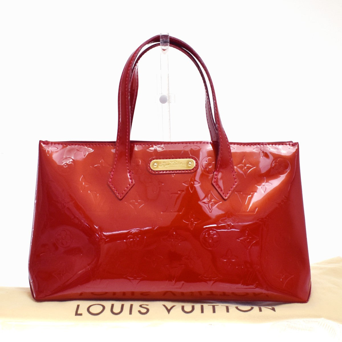 Louis Vuitton Wilshire Monogram Vernis, Red, Patent Leather, Handbag