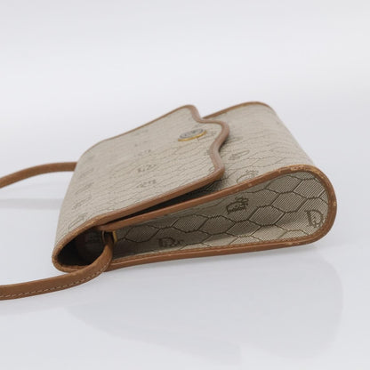 Christian Dior Vintage Honeycomb Canvas, Beige, Canvas, Shoulder Bag