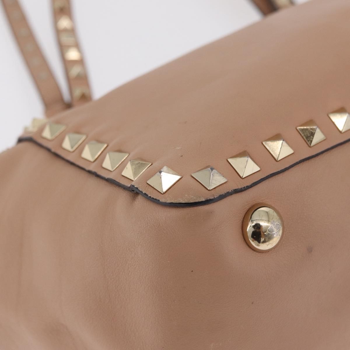 Valentino Garavani Rockstud Soft Leather, Beige, Leather, Tote Bag