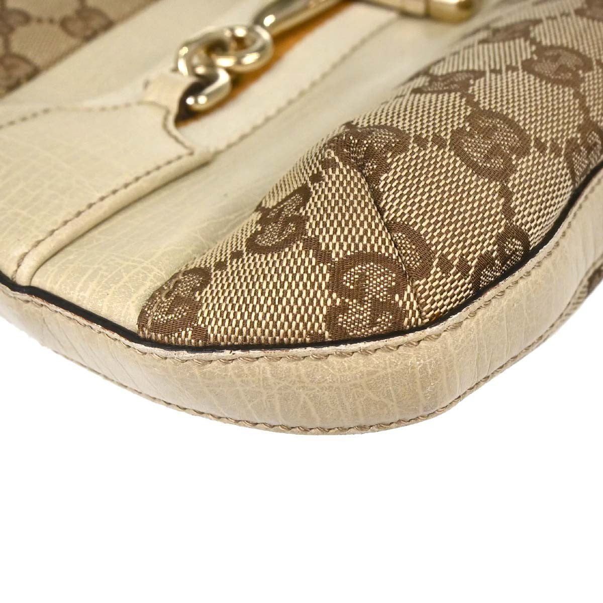 Gucci Horsebit Canvas, Beige, Canvas, Clutch
