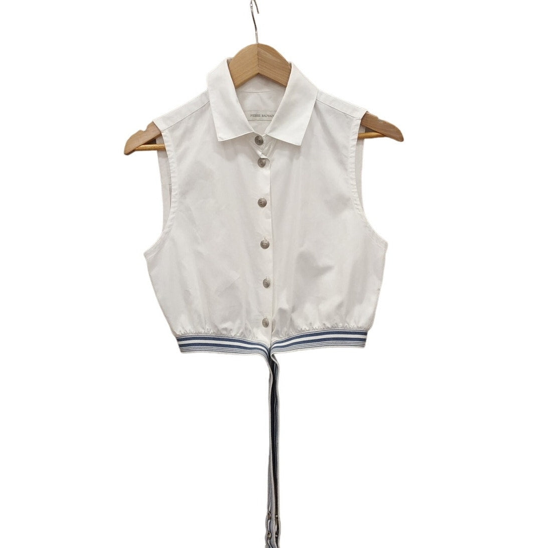 PIERRE BALMAN Button Down Cropped Shirt