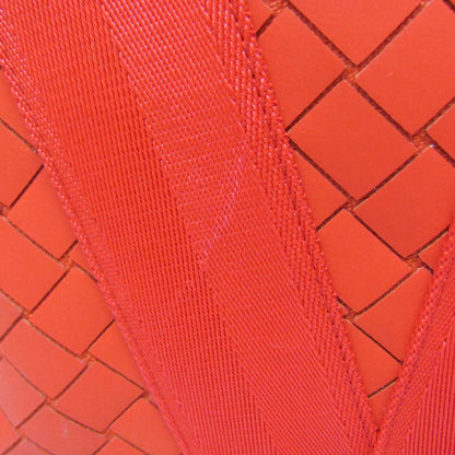 Bottega Veneta Fold-Over Intrecciato Effect Rubber, Red, Rubber, Backpack