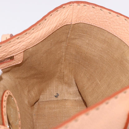 Fendi Selleria Carla Leather, Orange, Leather, Tote Bag