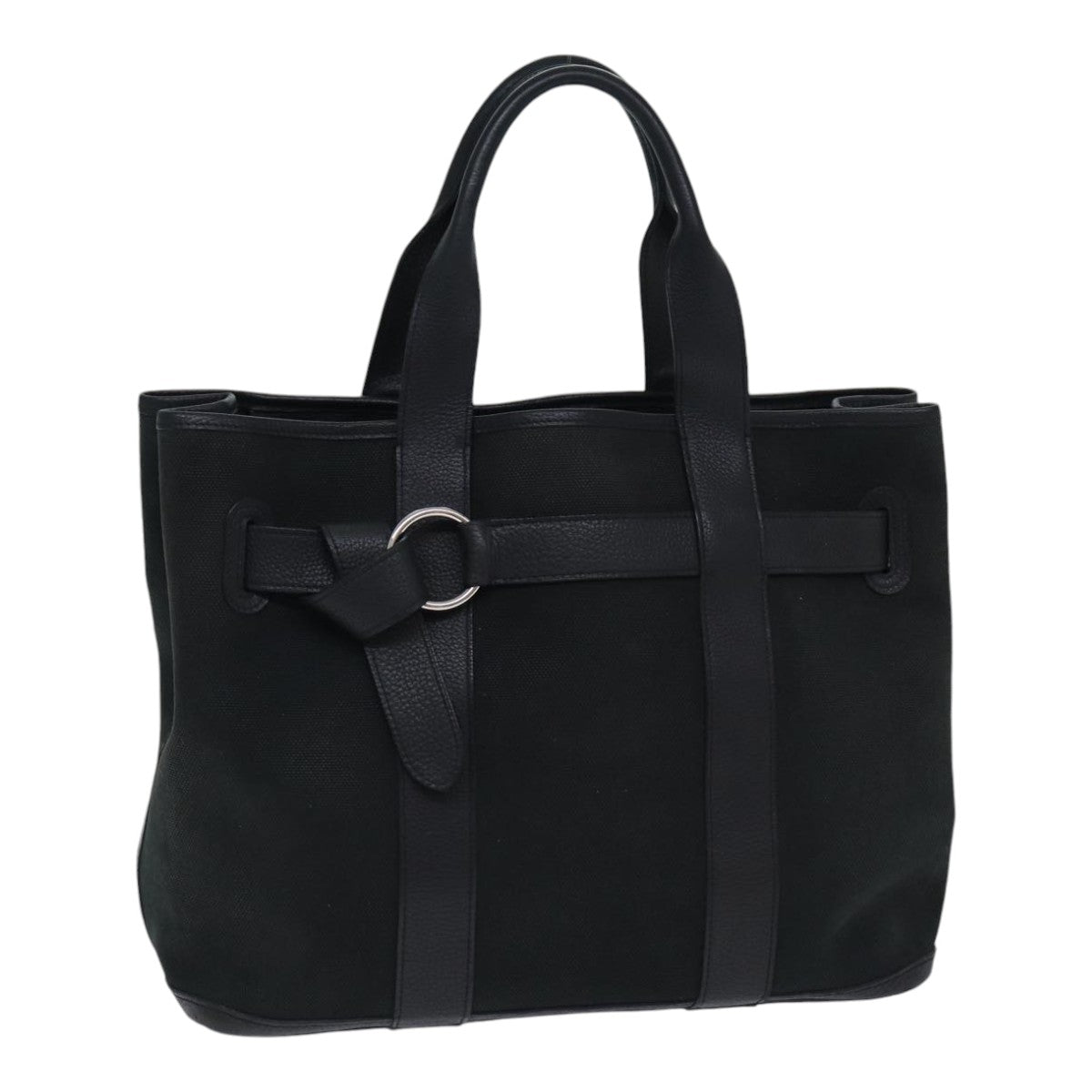 Hermès Ceinture, Black, Canvas, tote