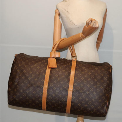 Louis Vuitton Keepall 60, Brown, Canvas, travel
