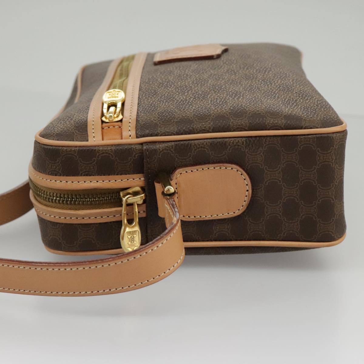 Céline Triomphe, Brown, Canvas, shoulder