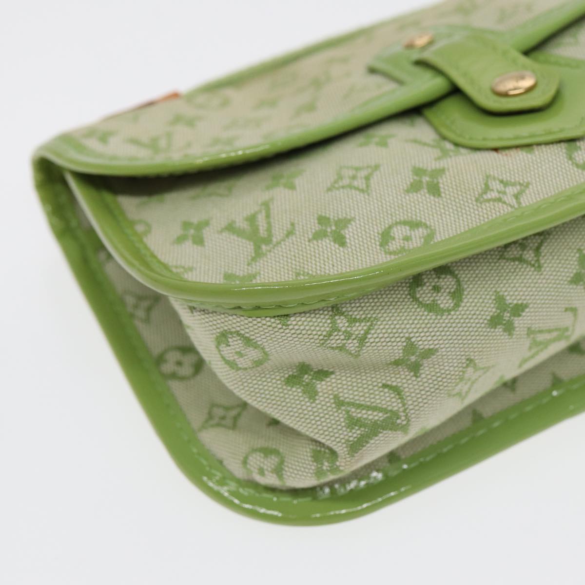 Louis Vuitton Marie, Green, Canvas, clutch