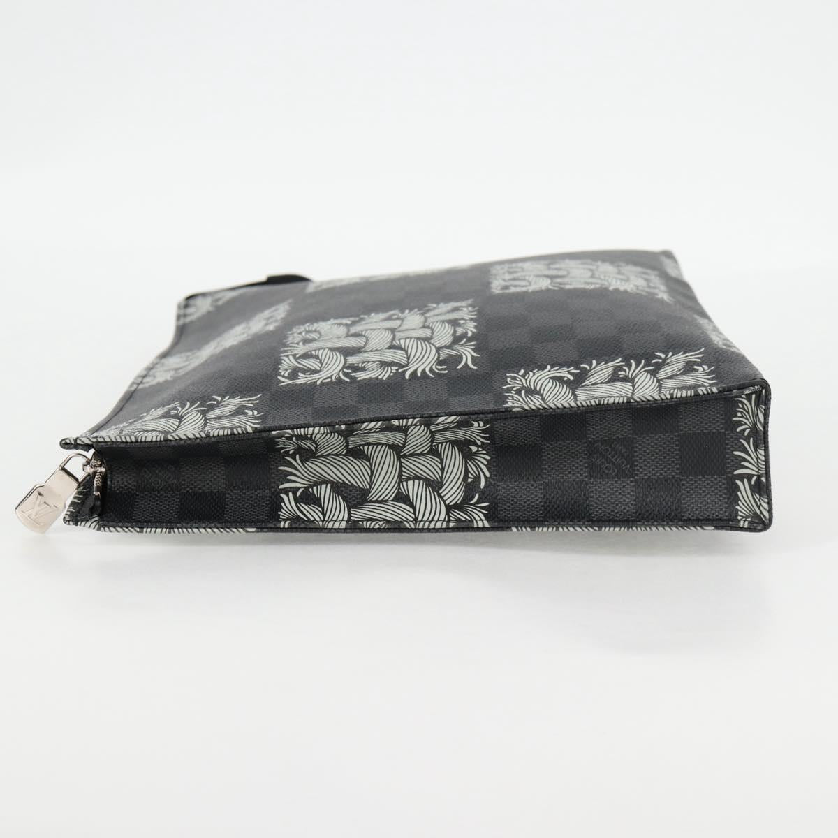 Louis Vuitton Pochette voyage, Grey, Canvas, clutch
