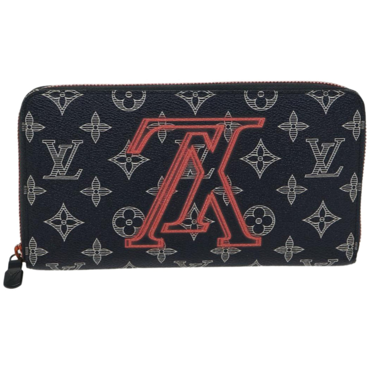 Louis Vuitton Zippy organizer, Black, Canvas, wallet