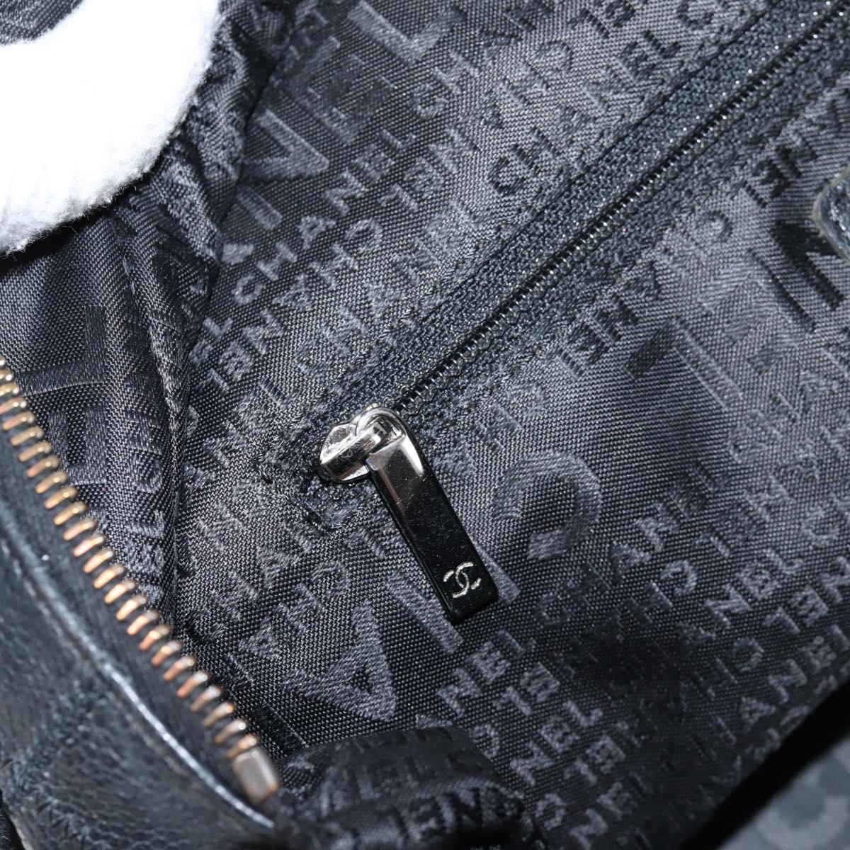 Chanel Chocolate bar, Black, Leather, handbag