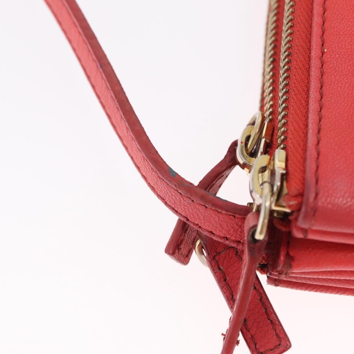 Celine Trio Leather, Red, Leather, Crossbody Bag