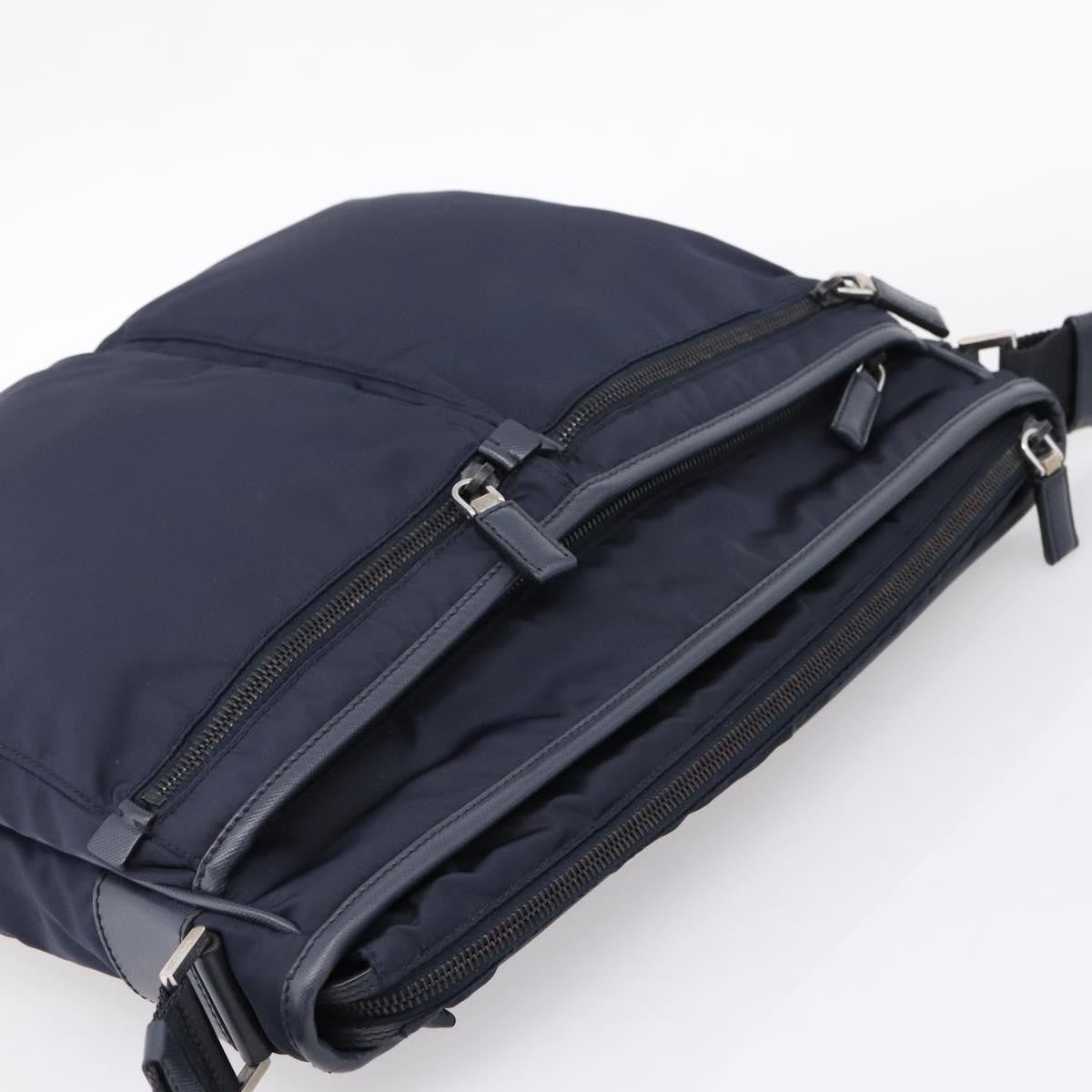 Prada Shoulder Tessuto, Navy, Nylon, Shoulder Bag